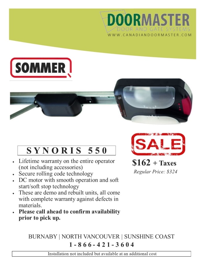 Sommer Synoris Demo & Rebuild [SALE] * Canadian DoorMaster