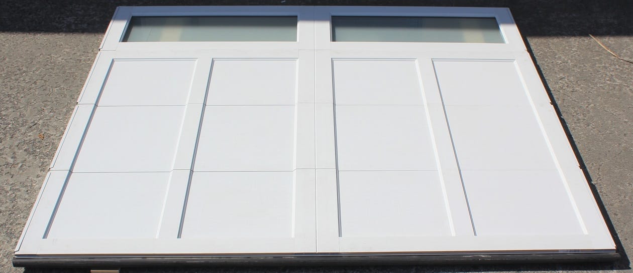 Clopay Coachman garage door in white on sale