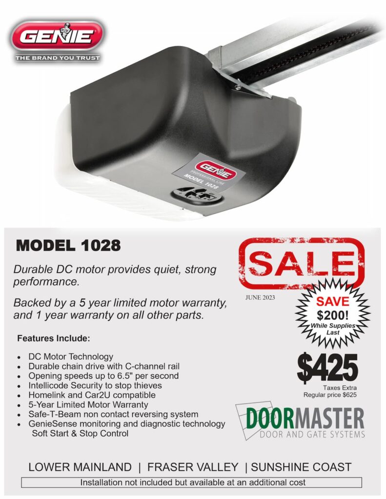 Garage Door Opener Sale Genie 1028 * Canadian DoorMaster
